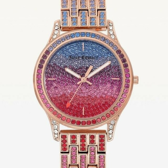 NWT Juicy Couture Rose Gold Ombre Crysyal Watch - Picture 1 of 3